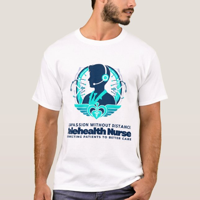 T-shirt Telehealth Nurse Compassion Without Distance (Devant)