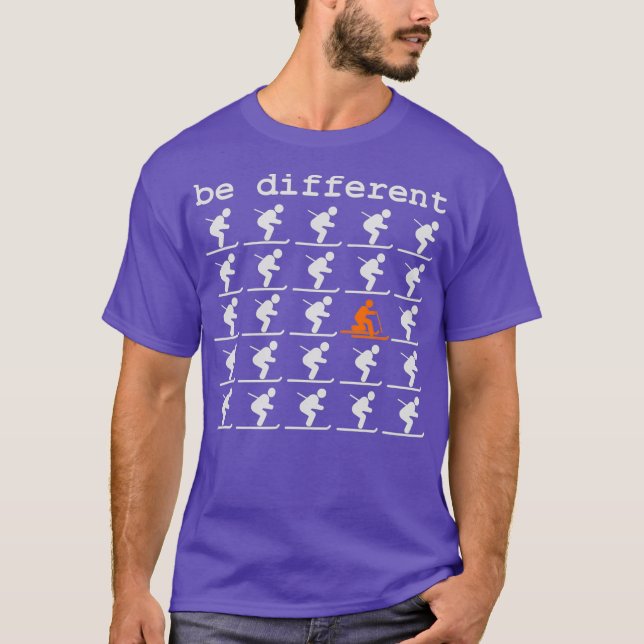 T-shirt Telemark Ski Be Different Libre Ski De Talon (Devant)