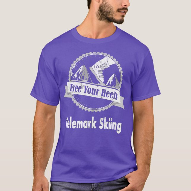 T-shirt Télémark Ski Gratuit vous talons penser différemme (Devant)