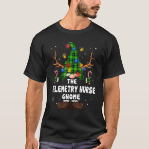 T-shirt Télémétrie Infirmière Gnome Reindeer Feux de Noël 