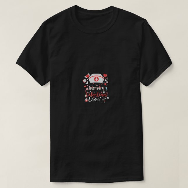 T-shirt Télémétrie Valentines Infirmière Groupe de la fami (Design devant)