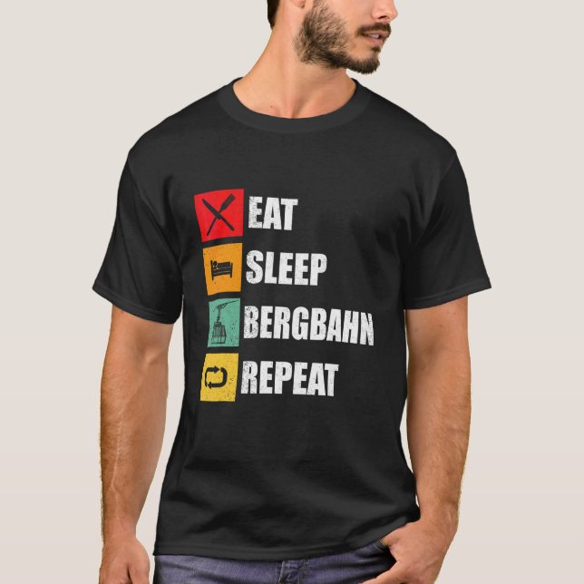 T-shirt Téléphérique à câble Gondole  Manger Dormir Chemin (Devant)