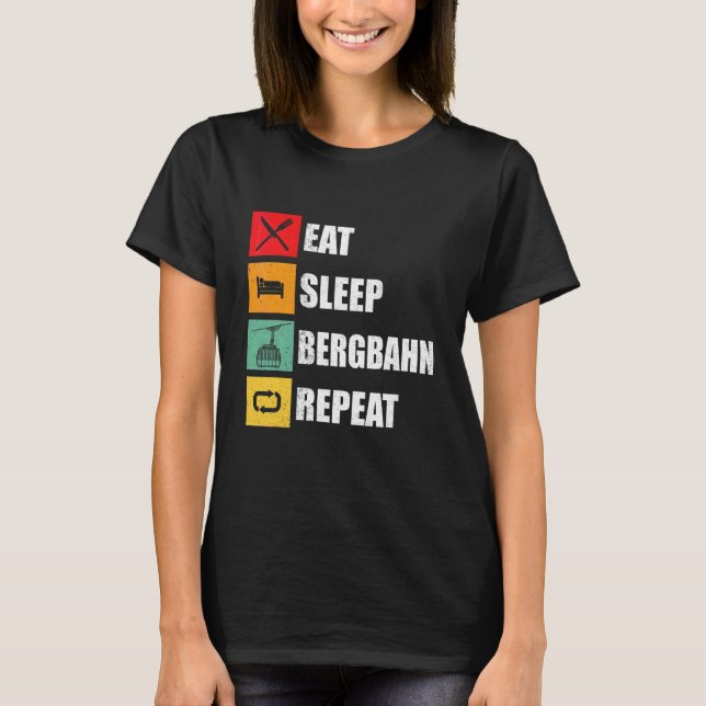 T-shirt Téléphérique à câble Gondole  Manger Dormir Chemin (Devant)