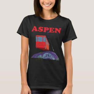 T-shirt Téléphérique d'Aspen Red Ski Retro Voyage