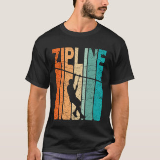 T-shirt Téléphérique Ziplining Vintage Téléphérique Rétro