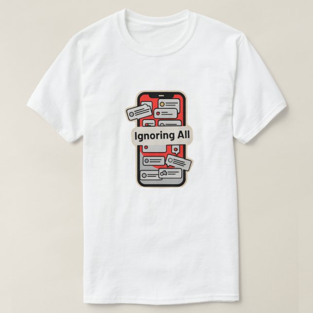 T-shirt Téléphone de dessin animé avec notifications – “Ig (Design devant)