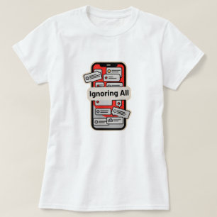 T-shirt Téléphone de dessin animé avec notifications – “Ig