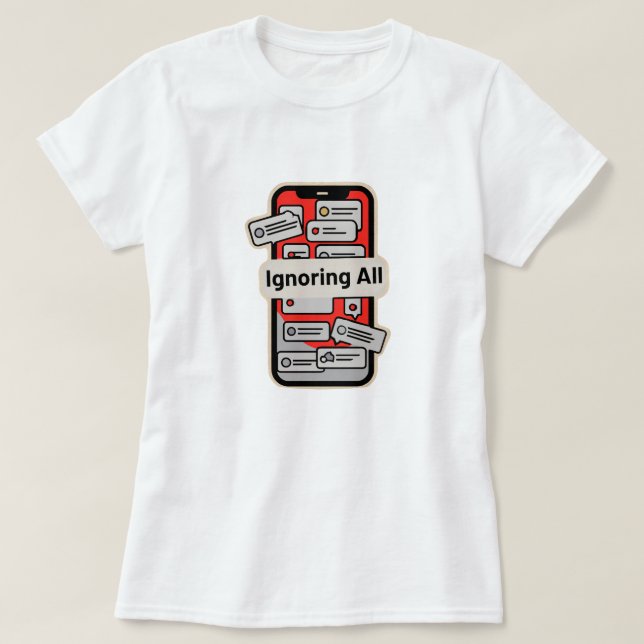 T-shirt Téléphone de dessin animé avec notifications – “Ig (Design devant)