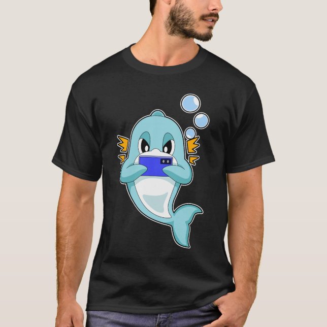 T-shirt Téléphone intelligent Dolphin Gamer (Devant)