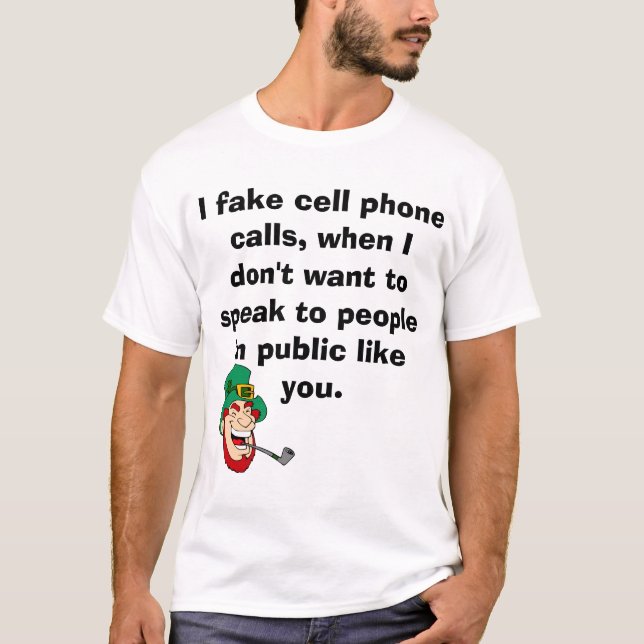 T-shirt téléphone portable drôle texte (Devant)
