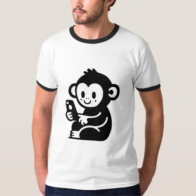 T-shirt Téléphone singe (Devant)