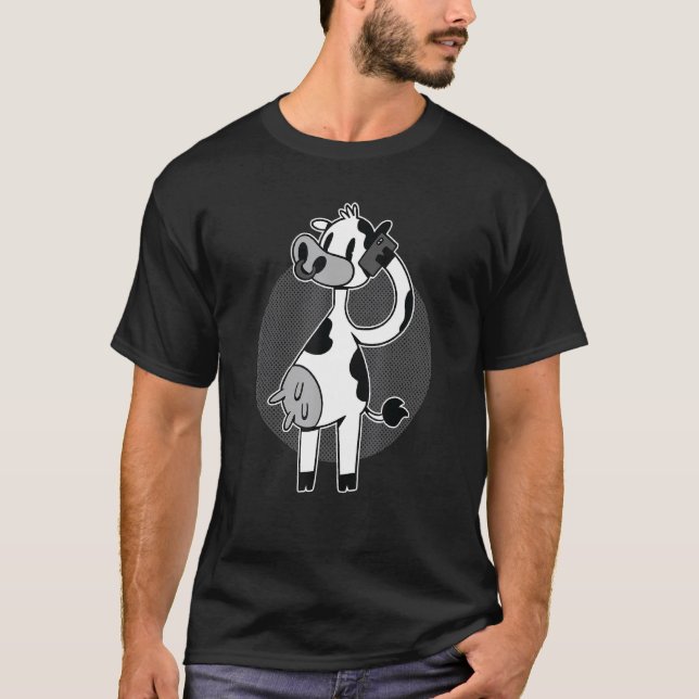 T-shirt Téléphone Vache Appel Smartphone (Devant)