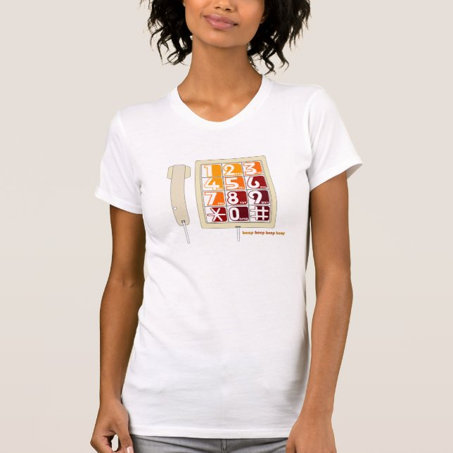 T-shirt Téléphonie Retro Big Button des années 80 (Devant)