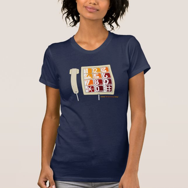 T-shirt Téléphonie Retro Big Button des années 80 (Devant)