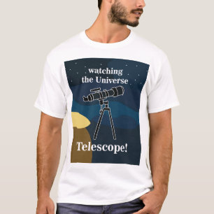 T-shirt Télescope Astronomie Ciel de nuit Stargazing Hobby