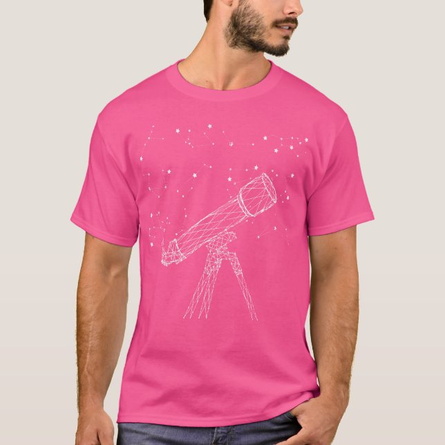 T-shirt Téléscope Constellations Étoiles Espace extra-atmo (Devant)