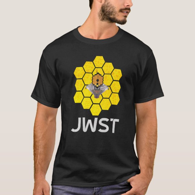 T-shirt Télescope spatial WEBB avec miroirs Abstraits jaun (Devant)