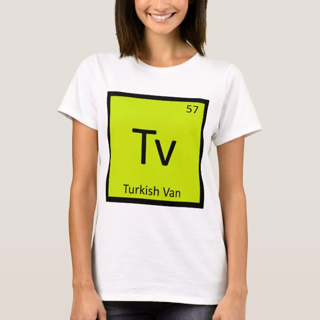 T-shirt Télévision - Chat de Van Turc Chimie Tableau Pério (Devant)
