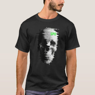 T-shirt Télévision Crâne Fantôme de Bug Statique