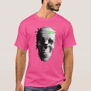 T-shirt Télévision crâne fantôme Glitch Statique