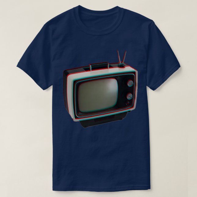 T-shirt Télévision rétro 3D 1 (Design devant)