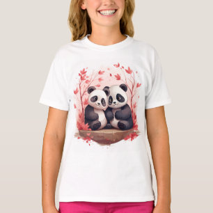 T-shirt Tellement heureux ensemble Panda paire