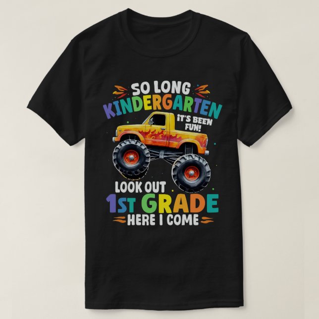 T-shirt Tellement long jardin d'enfants Graduation Monster (Design devant)