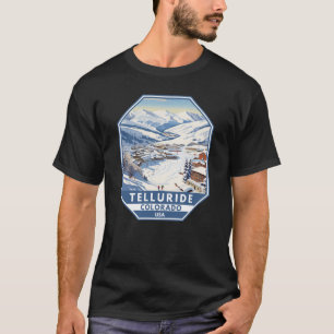 T-shirt Telluride Colorado Winter Travel Art Vintage