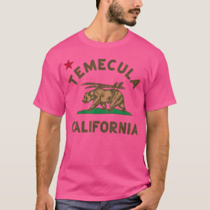 T-shirt Temecula California Beach Drapeau Surf Ours CA Vin