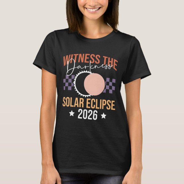 T-shirt Témoin de l'éclipse solaire de 2026 dans l'obscuri (Devant)