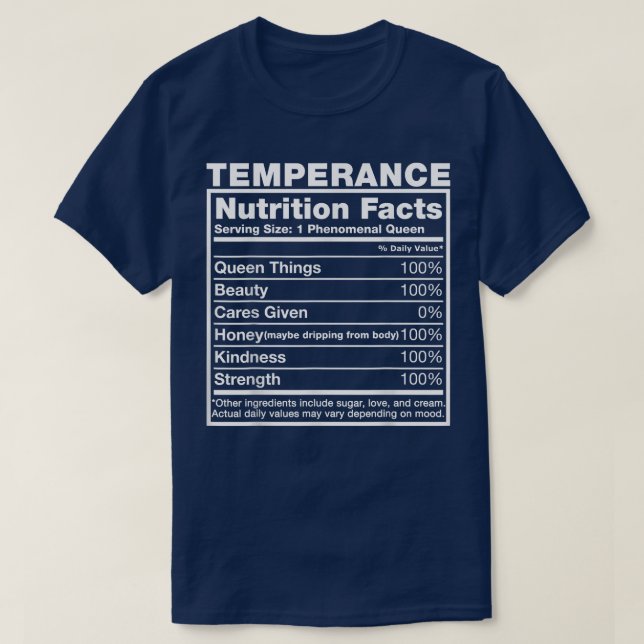 T-shirt Température Valeur nutritive Température Nom Birth (Design devant)