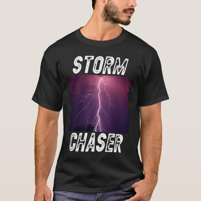 T-shirt Tempête Chaser Lightning Image météorologique (Devant)