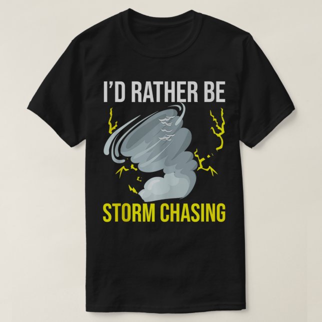 T-shirt Tempête chasse éclair tonnerre Météo ouragan (Design devant)