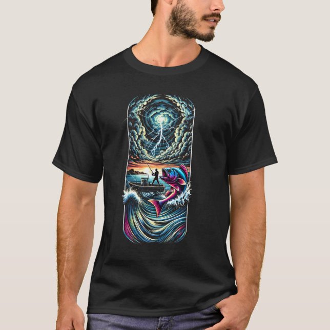 T-shirt Tempête de la pêche maritime Pêcheur (Devant)