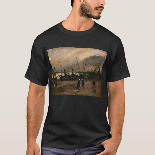 T-shirt Tempête portuaire des pêcheurs d'Amsterdam par Vin (Devant)