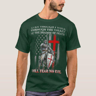 T-shirt Temple de Chevalier Américain Je Ne Crains Aucun P