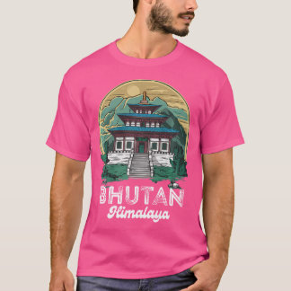 T-shirt Temple de l'Himalaya Costume Bhoutan Randonnée Bho