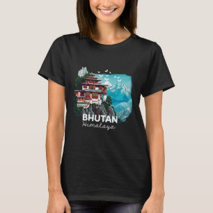 T-shirt Temple de l'Himalaya du Bhoutan Costume de randonn