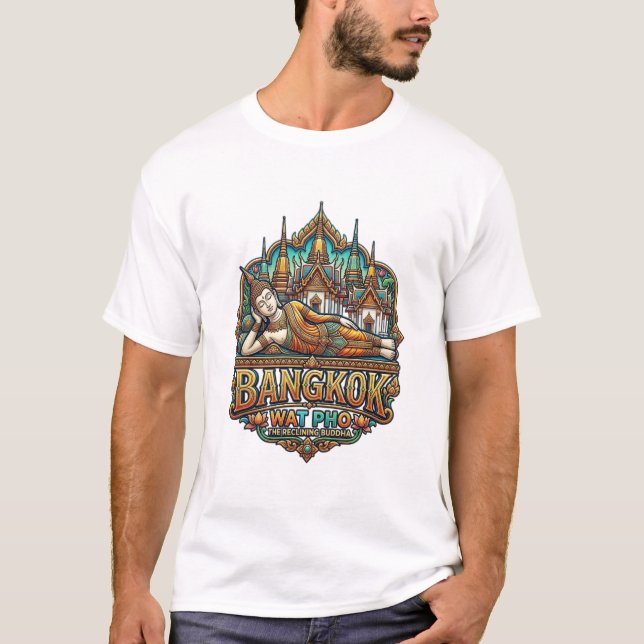 T-SHIRT TEMPLE DE WAT PHO DU BOUDDHA COUCHÉ (Devant)