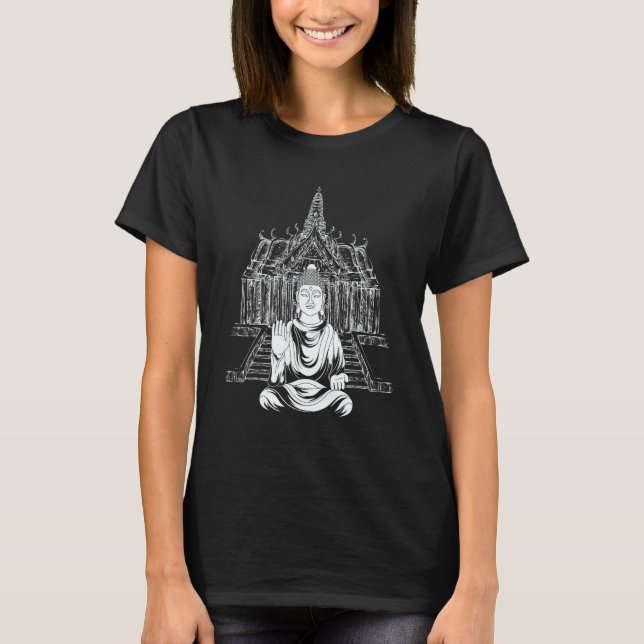 T-shirt Temple Spiritual Buddhism Meditation Zen Buddhist  (Devant)