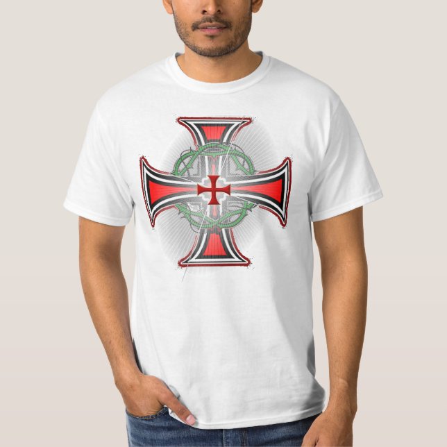 T-shirt Templerkreuz avec des épines (Devant)