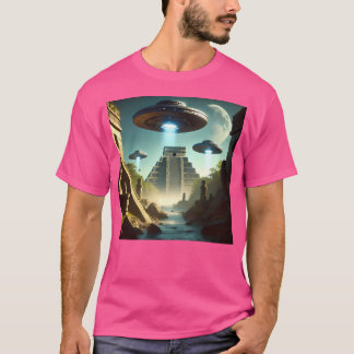 T-shirt Temples Mayas Anciens Et Ufos