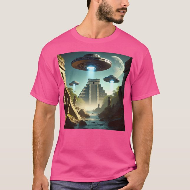 T-shirt Temples Mayas Anciens Et Ufos (Devant)