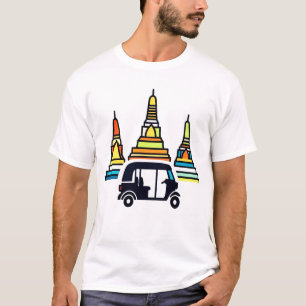 T-shirt Temples thaïlandais et tuk tuks
