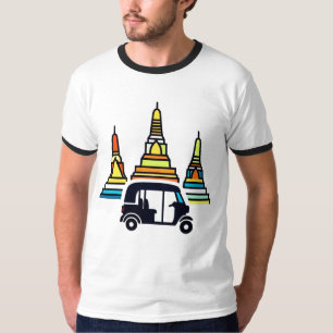 T-shirt Temples thaïlandais et tuk tuks