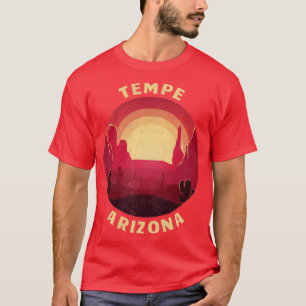 T-shirt Temppe Arizona Desert Illustration Souvenir Vintag