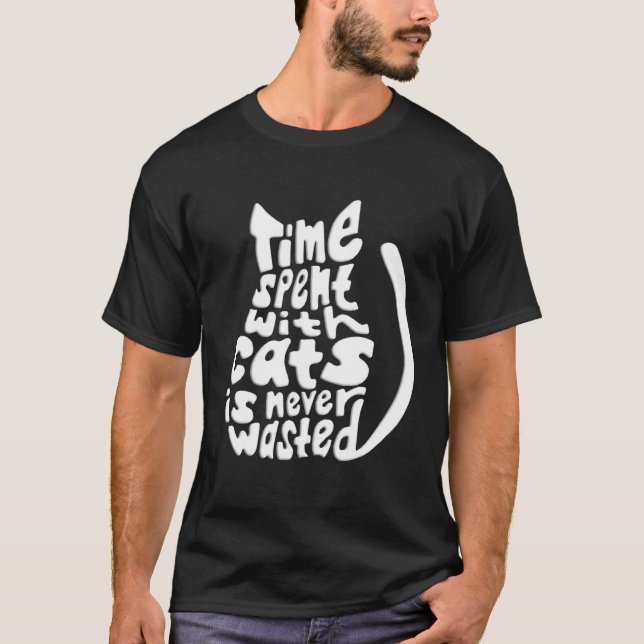 T-shirt Temps Blanc Passé Avec Les Chats N'est Jamais Perd (Devant)