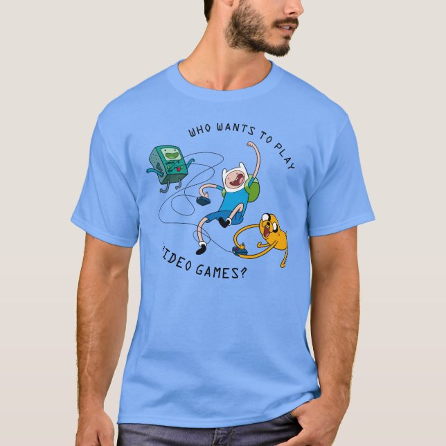 T-shirt Temps d'aventure | Finn & Jake Jouer Avec BMO T-Sh (Devant)