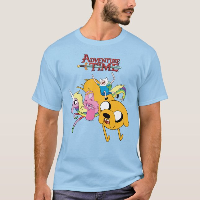 T-shirt Temps d'aventure | Lady, Bubblegum, Finn & Jake (Devant)