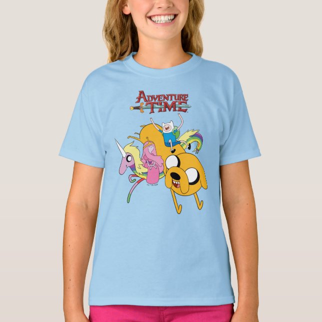 T-shirt Temps d'aventure | Lady, Bubblegum, Finn & Jake (Devant)